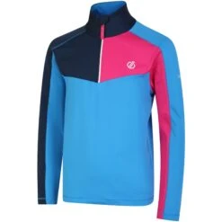 Dare 2b T-Shirt Manches Longues Enfant - Formate II Core - XZP Swedish Blue/Pink -Dare 2b Boutique dare 2b formate ii kids core long sleeve shirt xzp swedish blue pink 2 1533239