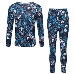 Dare 2b Partition II Ensemble De Sous-Vêtements Thermique Enfant - W4G River Blue Floral Print